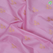 Baby Pink Gold Zari Small Peacock Butta Design Green Colour Peacock Elephant Floral Border Design Pure Mix Silk Saree