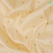 Milk white gold zari Annam chakkaram butta motifs gold zari edge border paalum pazhamum traditional silk saree