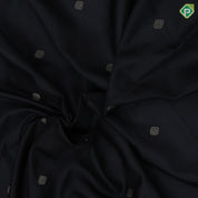 Black with gold zari small balls butta design self gold zari fancy border grand pallu soft silk saree