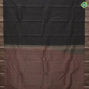 Black Colour Gold Zari Small Checked Design Chilly Red Vanasingaram Border Design Luxury Black Silk Saree