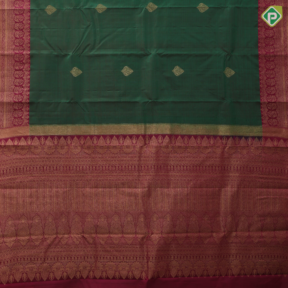Dark blue gold zari leaf butta motif purple gold zari peacock banaras style design border gift silk saree