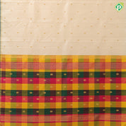 Milk white gold zari Annam chakkaram butta motifs gold zari edge border paalum pazhamum traditional silk saree