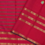 Rani pink gold zari thread work padded velthari lines self gold zari rudraksham butta lines border Vintage silk saree