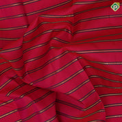 Rani pink gold zari thread work padded velthari lines self gold zari rudraksham butta lines border Vintage silk saree