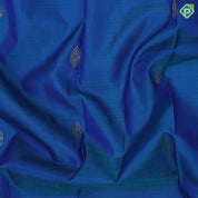 Peacock blue gold zari fancy butta design Purple gold zari micro mango butta border gift silk saree