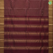 Marron Gold Zari Vairaoosi Checks Design Self Colour MAyilkan Border Design Traditional Silk Saree