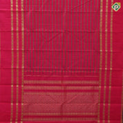 Rani pink gold zari thread work padded velthari lines self gold zari rudraksham butta lines border Vintage silk saree
