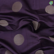 Peach Based Colour Small Coin Design Contrast Peacock Flower Border Fancy Cotton Saree
