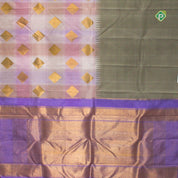 Lavender Pink Half And Half Raising Temple Border Pure Trendy Designer Silk Saree