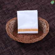 White Gold Zari Border 8 Muzham 40Kuligai Asha Silk Dhoti