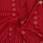 Rani red gold zari Stripes Thilagam stripes design sandal gold zari rangoli design border art silk saree