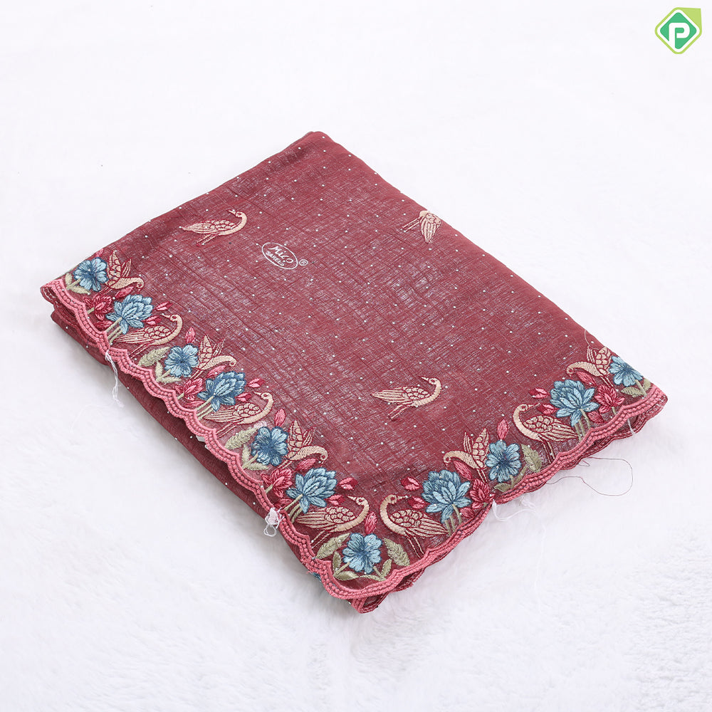 Mustard yellow tissue effect flamingo butta embroidered design multi color cut work border hollywood fancy saree