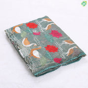 Charm pink tissue effect embroidery butta and embroidery cut work border Hollywood Fancy saree