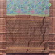 Pista Green Copper Zari Bavanji Floral Design Border Trendy Designer Silk Saree