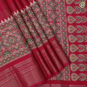 Dark color gold zari groped lined rangoli design padded self gold zari border fancy cotton saree