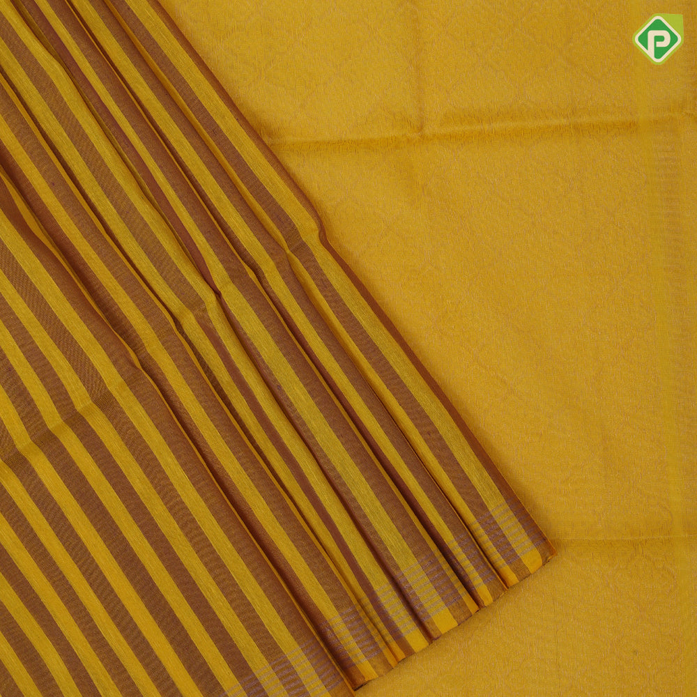 Peach pink base elephant grey stripes design self gold zari border grand classic floral pallu linen soft silk saree