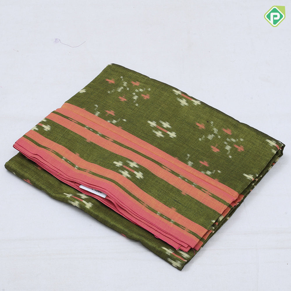Trending vibe colors ikkat design plain border mulmul cotton fancy saree