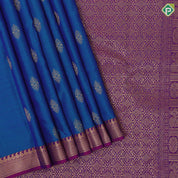 Peacock blue gold zari fancy butta design Purple gold zari micro mango butta border gift silk saree