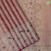 onion pink silver gold zari meena work design self silver gold zari meena work border grand bridal tissue silk saree
