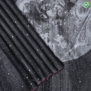 black base silver zari galaxy inspired tissue weaved borderless night moon signature edition silk saree