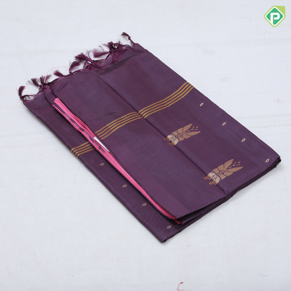 pastel color body dark color pallu concept soft fancy banana pith hot silk saree