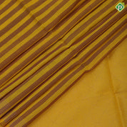 Peach pink base elephant grey stripes design self gold zari border grand classic floral pallu linen soft silk saree