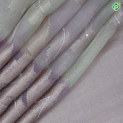 Lavender with silver zari floral tissue design self zari floral pattern border fancy tissue saree