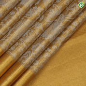 Gold Zari tissue silver zari grand floral design self gold zari green edge border grand tissue silk saree