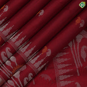Maroon silver gold zari silk thread mango design leaf design meena work pallu and Border soft silk saree