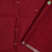 Maroon silver gold zari silk thread mango design leaf design meena work pallu and Border soft silk saree