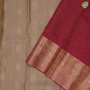 creamy samdal gold zari pancha aarthi butta rose pink gold zari meena work border pure mix silk saree