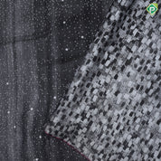 black base silver zari galaxy inspired tissue weaved borderless night moon signature edition silk saree