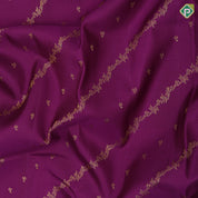 Purple gold zari chain creeper design Self meena work floral design border bridal silk saree