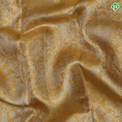 Gold Zari tissue silver zari grand floral design self gold zari green edge border grand tissue silk saree