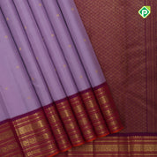 Lavender gold zari rudraksham butta design contrast purple gold zari three line butta border traditional silk saree