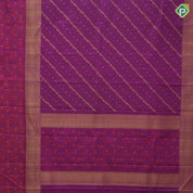 Purple gold zari chain creeper design Self meena work floral design border bridal silk saree