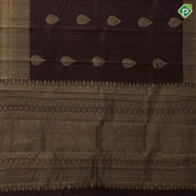 Bottle green gold zari leaf design self gold zari mango butta border gift silk saree