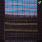 Multi color with gold zari chennai checks design chocolate brown gold zari retta pattai border traditional silk saree