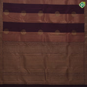 Purple brown gold zari cercles and partition tissue weaved self gold zari edge border trendy tissue silk saree