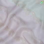 Lavender with silver zari floral tissue design self zari floral pattern border fancy tissue saree