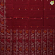 Maroon silver gold zari silk thread mango design leaf design meena work pallu and Border soft silk saree