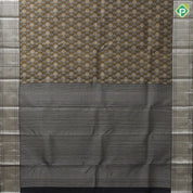 Luxury black silver gold zari art arithmetic sequence design self silver gold diamond design border Silk saree