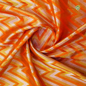 Honey orange With Crimson Pink Gold Zari Pure Trendy Designer Silk Saree