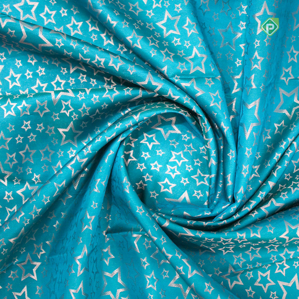 Emerald Green Small Butta Motifs Border Trendy Designer Silk Saree