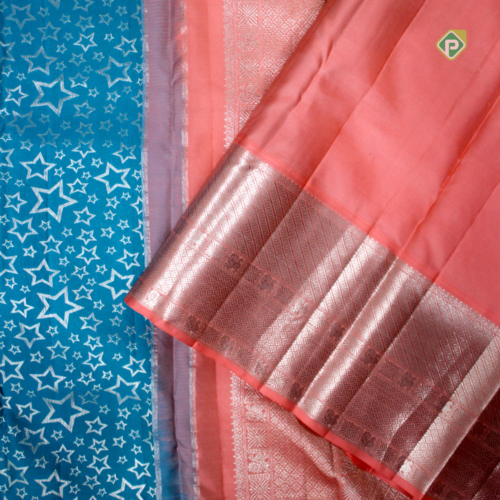 Emerald Green Small Butta Motifs Border Trendy Designer Silk Saree
