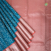 Emerald Green Small Butta Motifs Border Trendy Designer Silk Saree