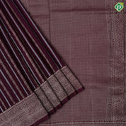 Dark color silver gold zari stripes design self rangoli border banaras style trending fancy saree