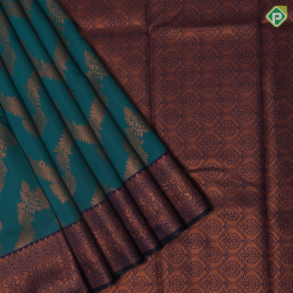 dark color base grand zari necklace design rangoli border trending fancy saree