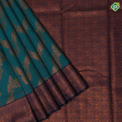 dark color base grand zari necklace design rangoli border trending fancy saree