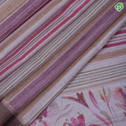 Multi color bars stripes floral pallu edge border trending fancy cotton saree